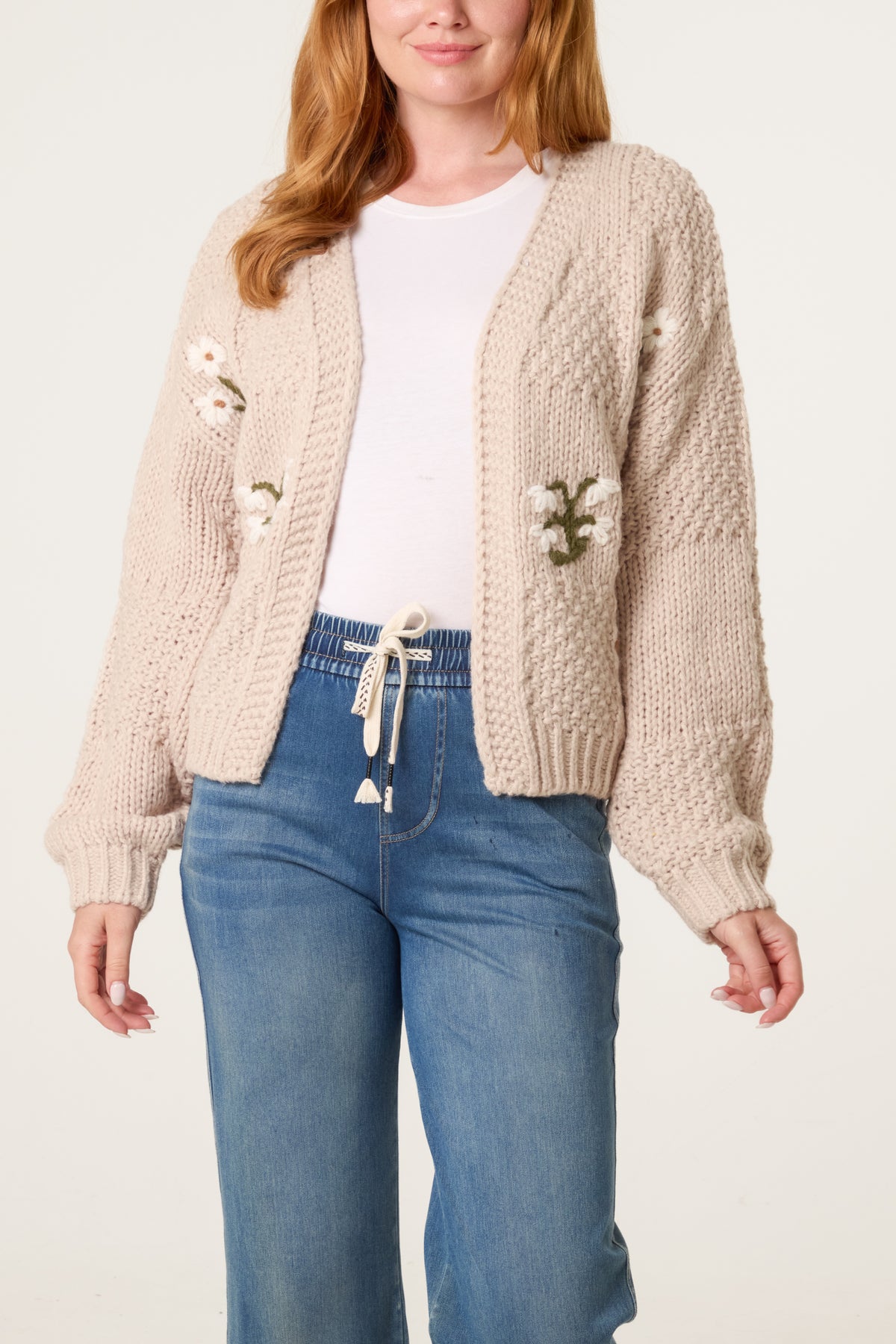 Flower Detail Knit Cardigan