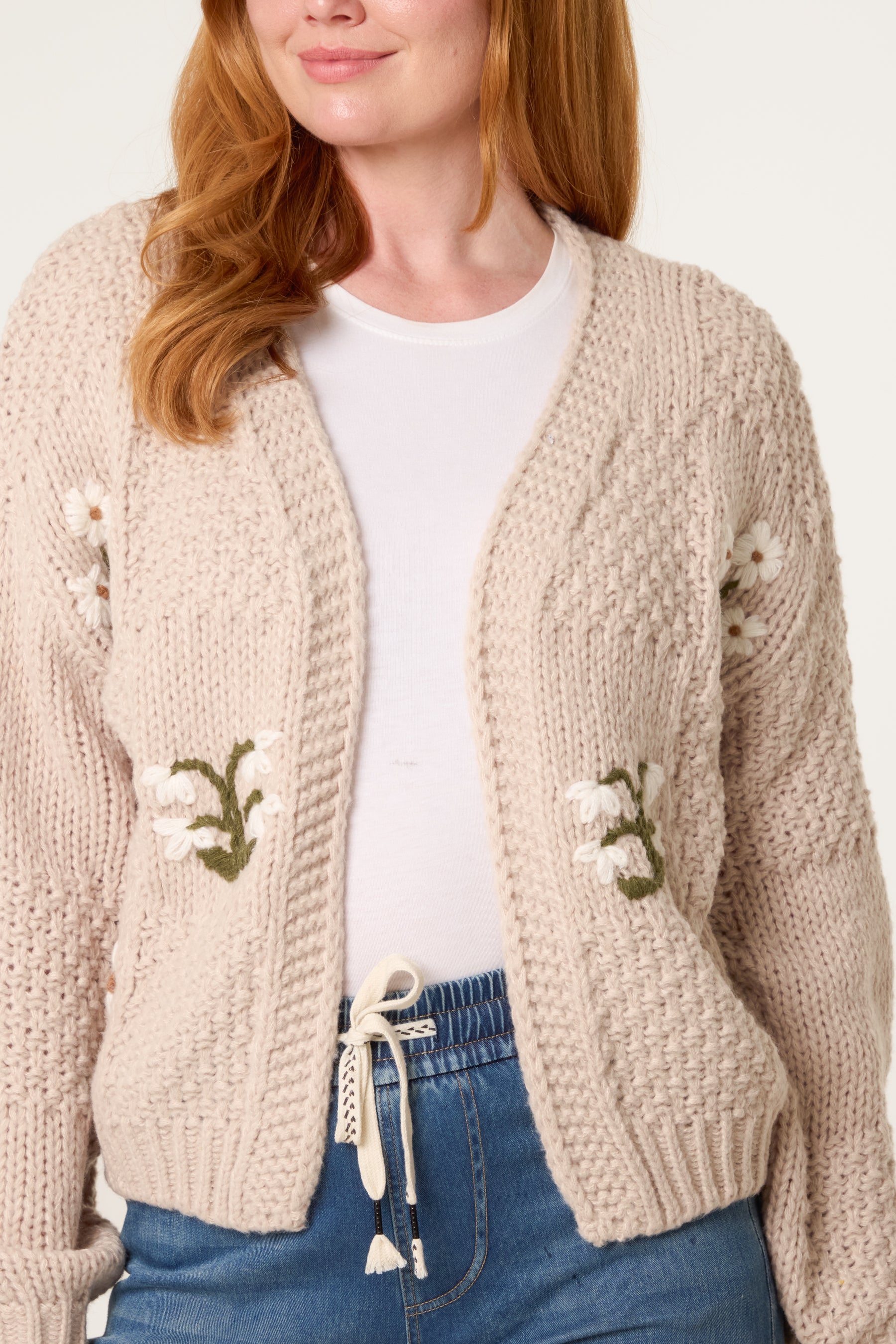 Flower Detail Knit Cardigan