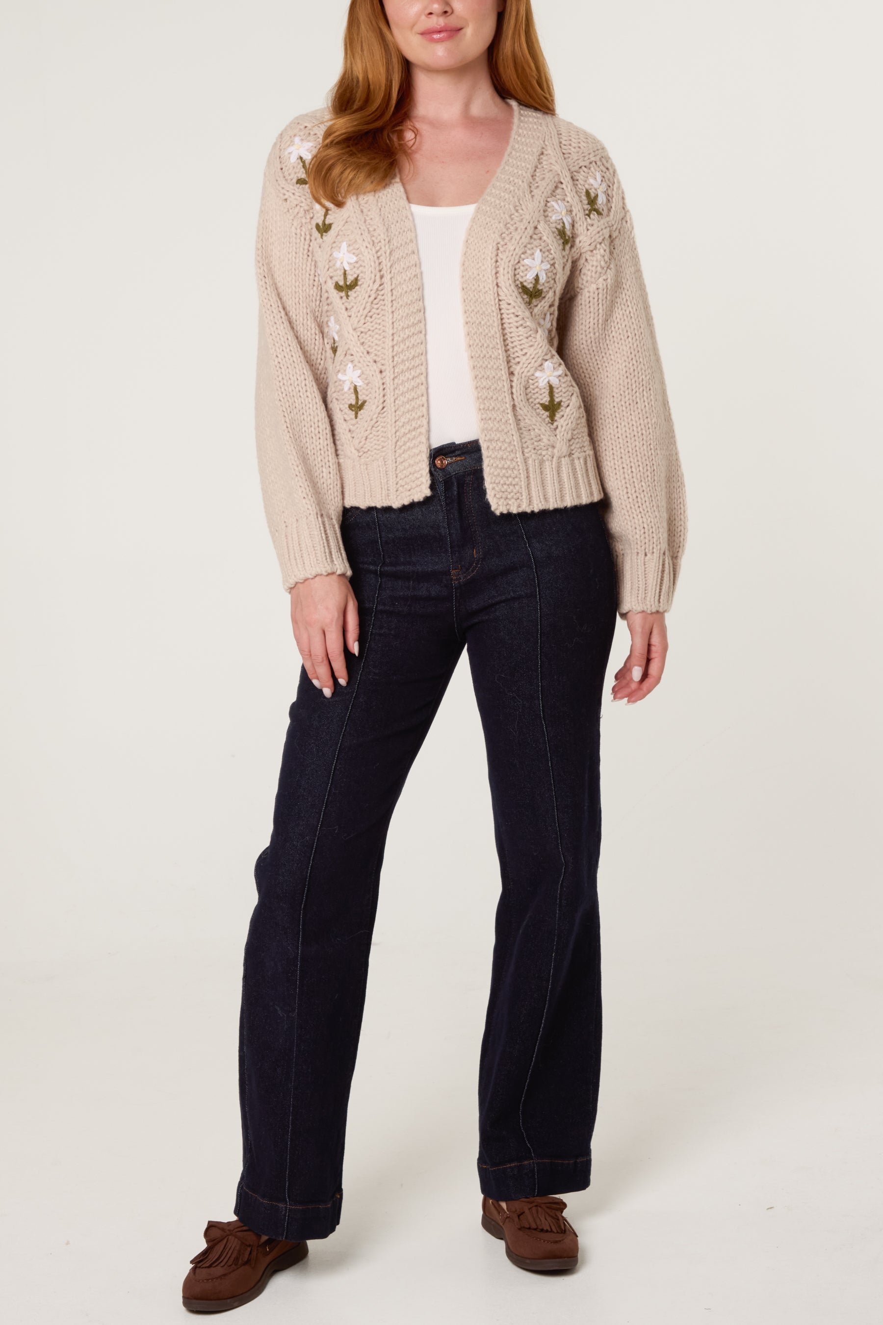 Flower Detail Knit Cardigan
