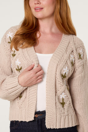 Flower Detail Knit Cardigan