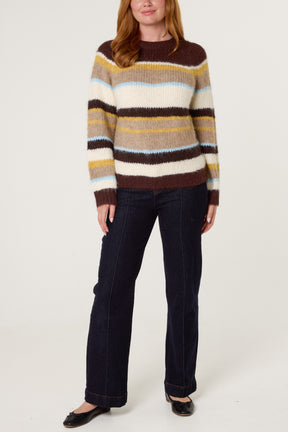 Striped Round Neck Knit Jumper
