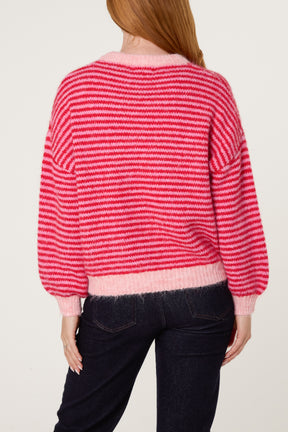 One Size Cosy Striped Jumper