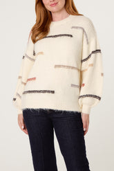 Minimalist Lined Balloon Sleeve Knit Jumper
