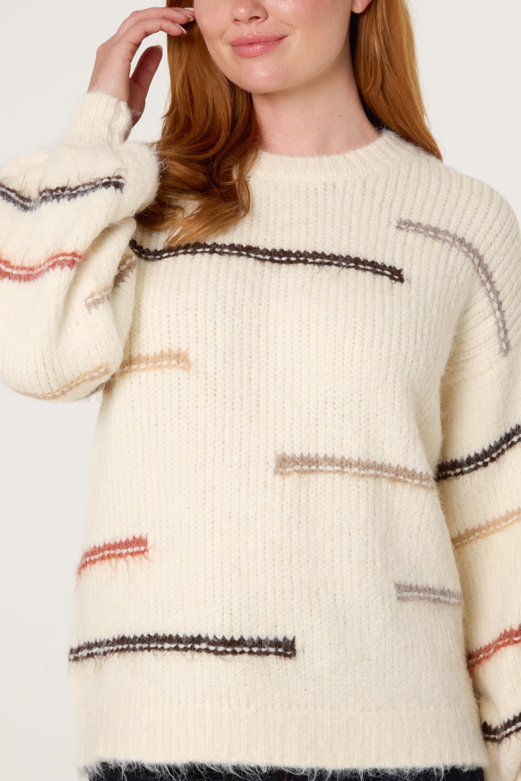 Minimalist Lined Balloon Sleeve Knit Jumper