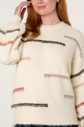 Minimalist Lined Balloon Sleeve Knit Jumper