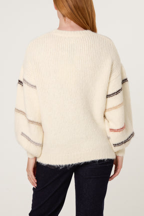 Minimalist Lined Balloon Sleeve Knit Jumper