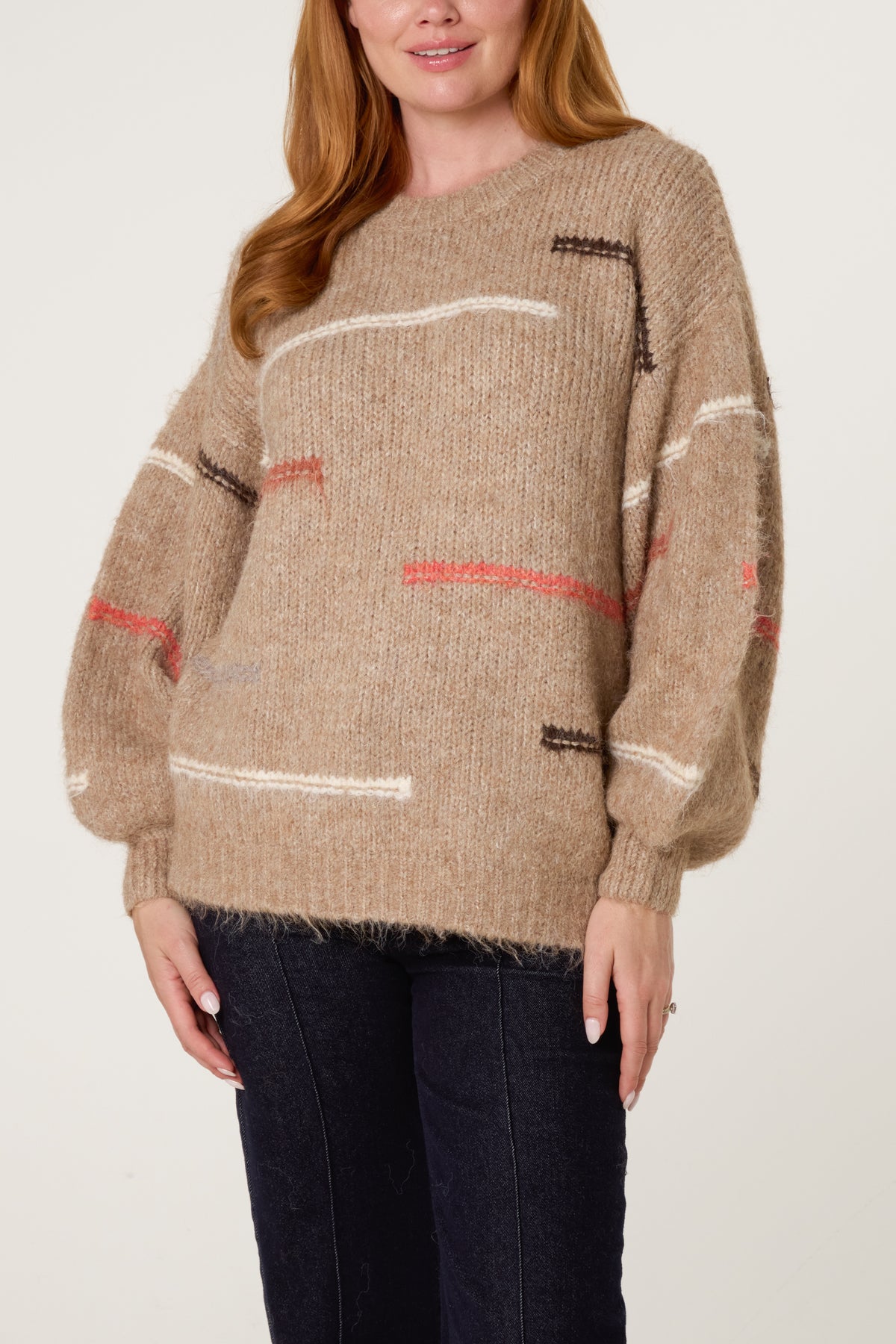 Minimalist Lined Balloon Sleeve Knit Jumper