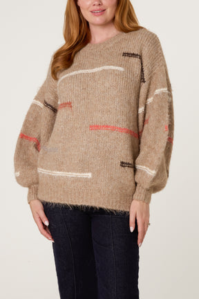 Minimalist Lined Balloon Sleeve Knit Jumper