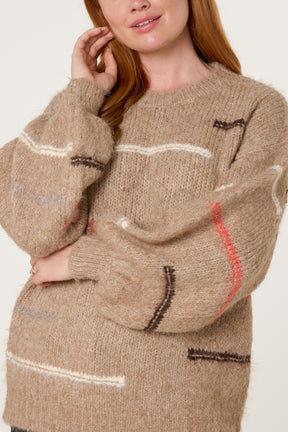 Minimalist Lined Balloon Sleeve Knit Jumper