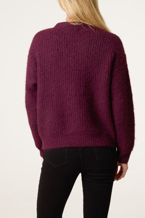 PolkaDot Bow Button Through Knitted Cardigan