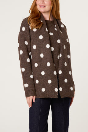 PolkaDot Scarf & Knit Jumper