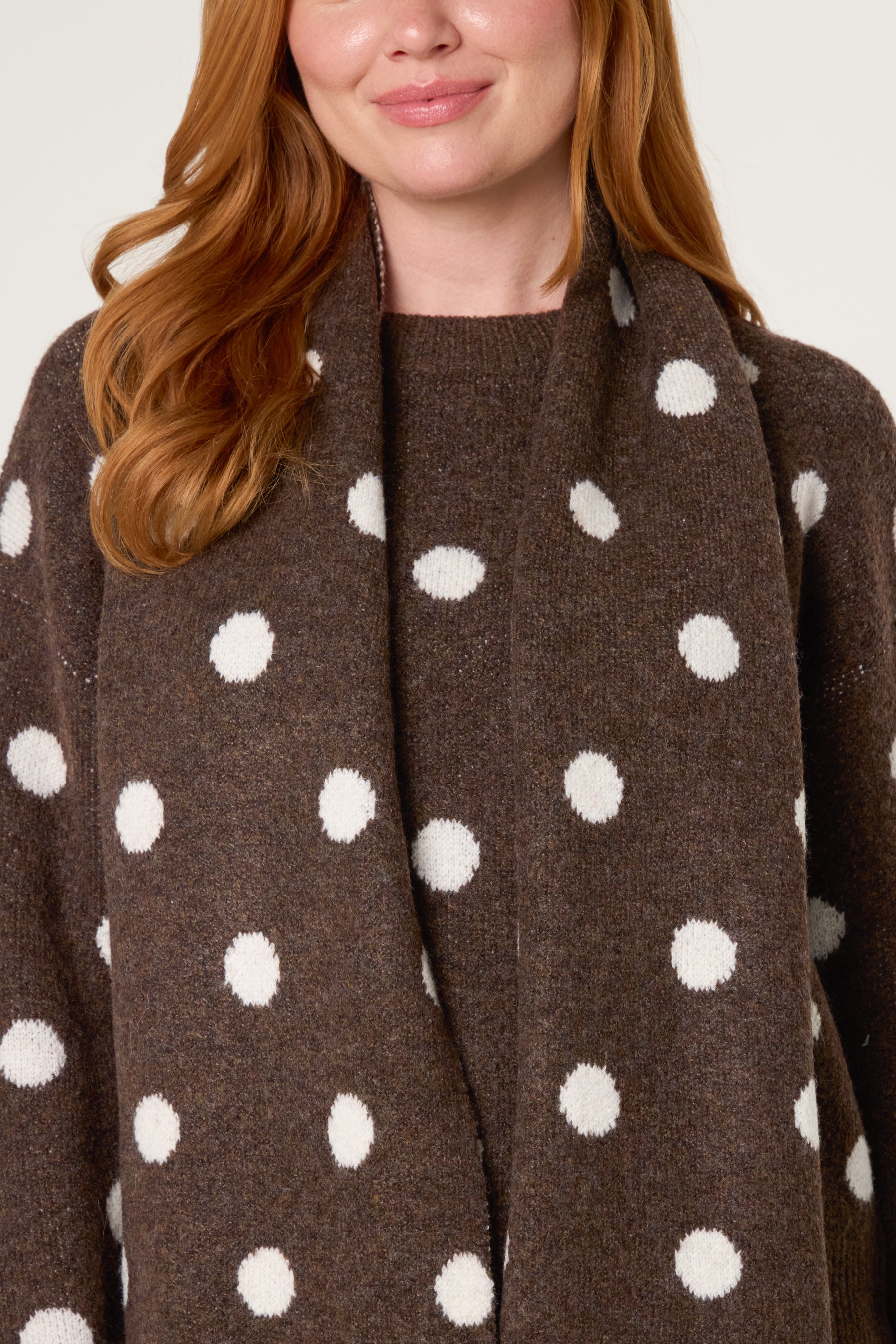 PolkaDot Scarf & Knit Jumper
