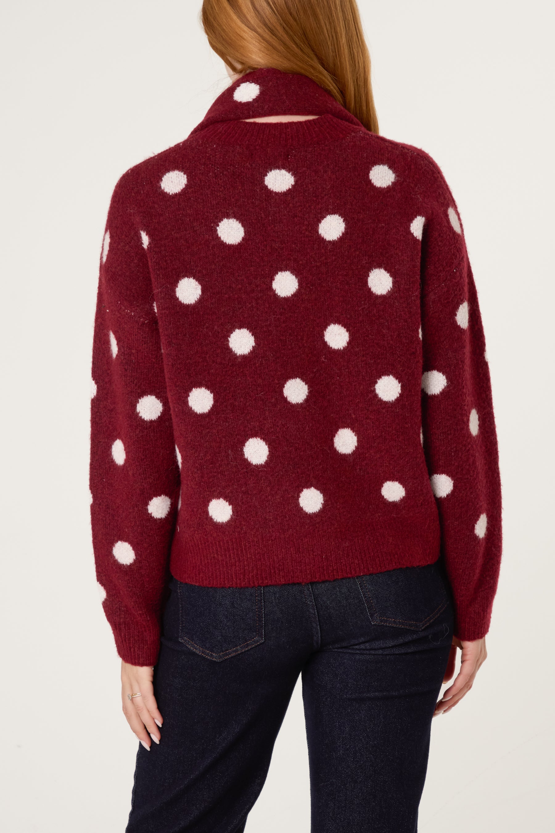 PolkaDot Scarf & Knit Jumper