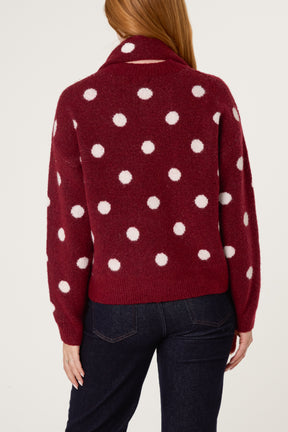PolkaDot Scarf & Knit Jumper