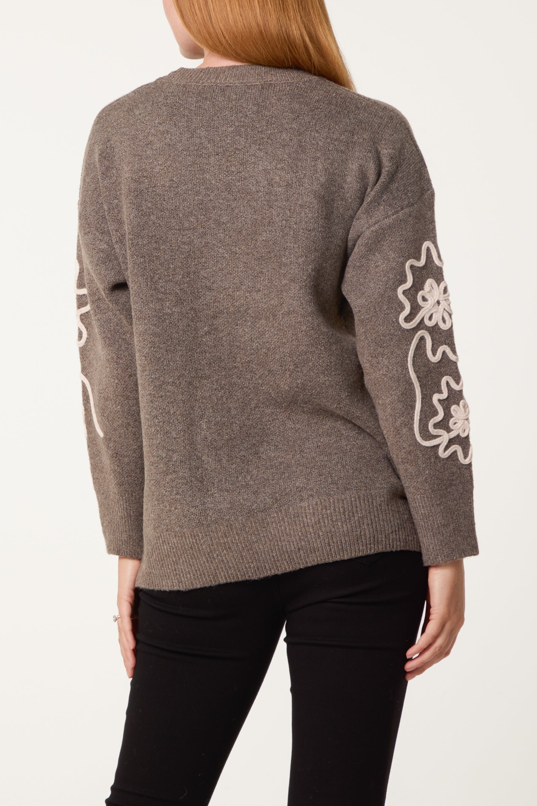 Embroidery Floral Knit Jumper
