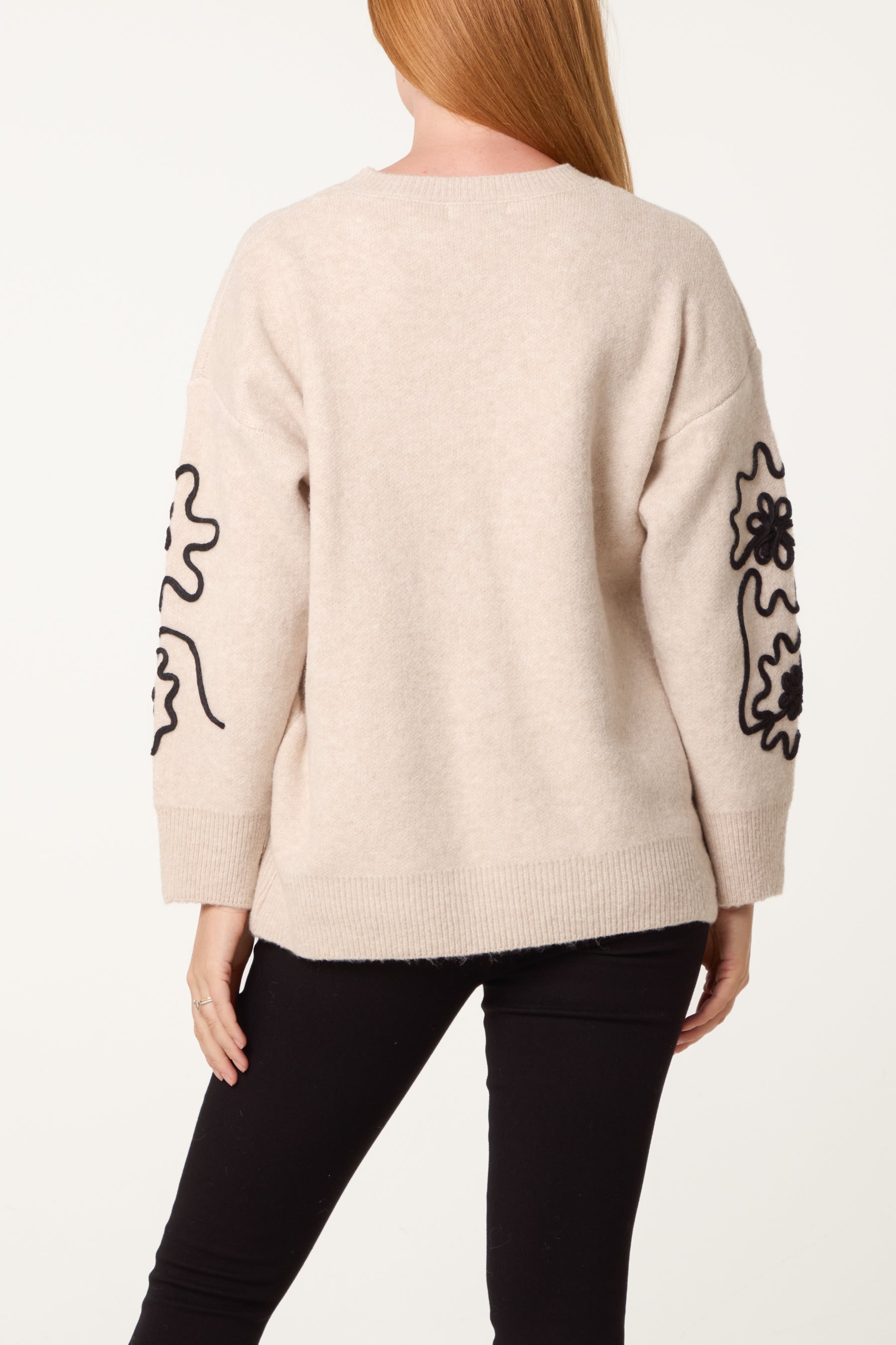 Embroidery Floral Knit Jumper