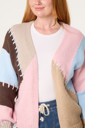 Stitch Colourblock Knit Cardigan