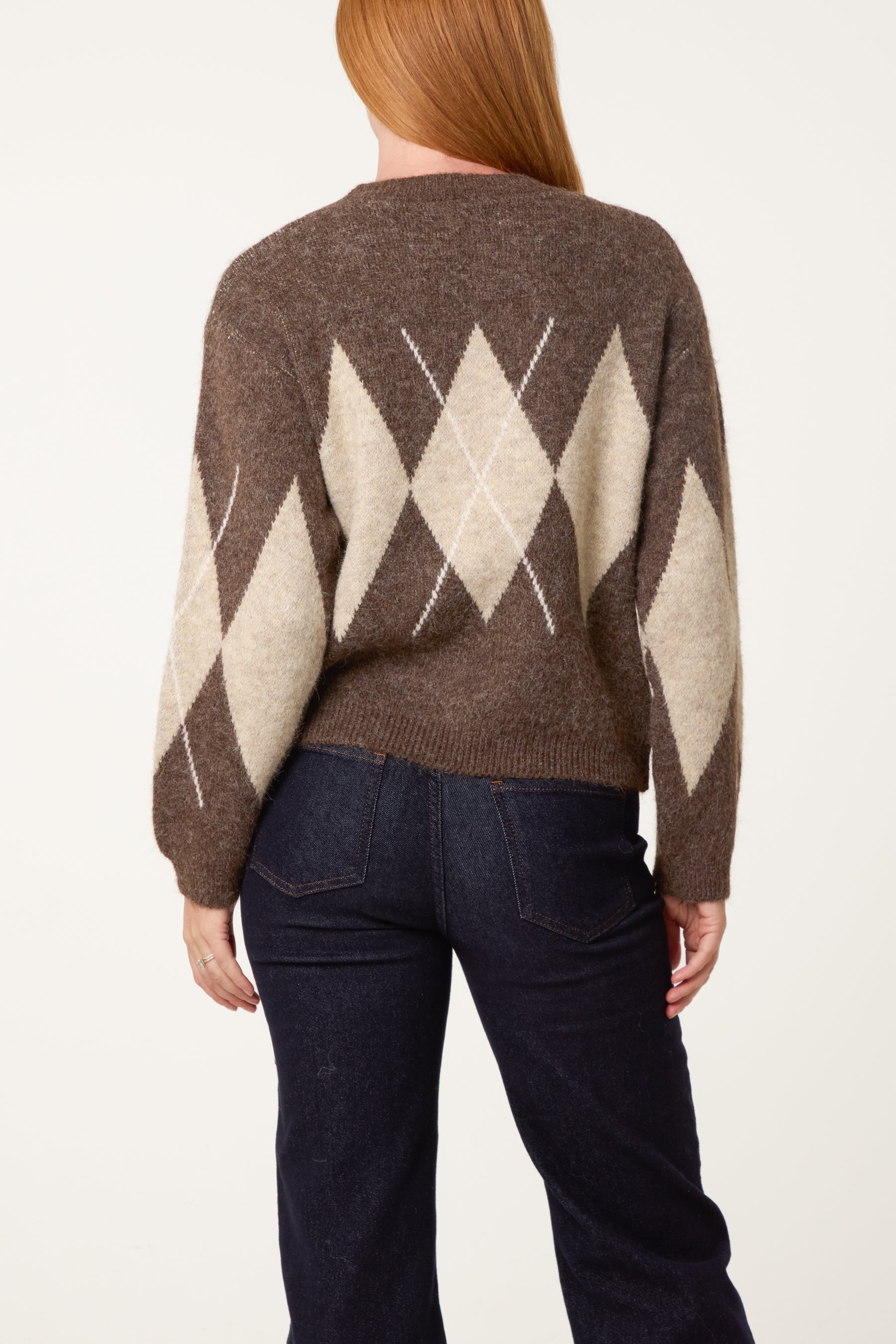 Argyle Pattern Knit Jumper