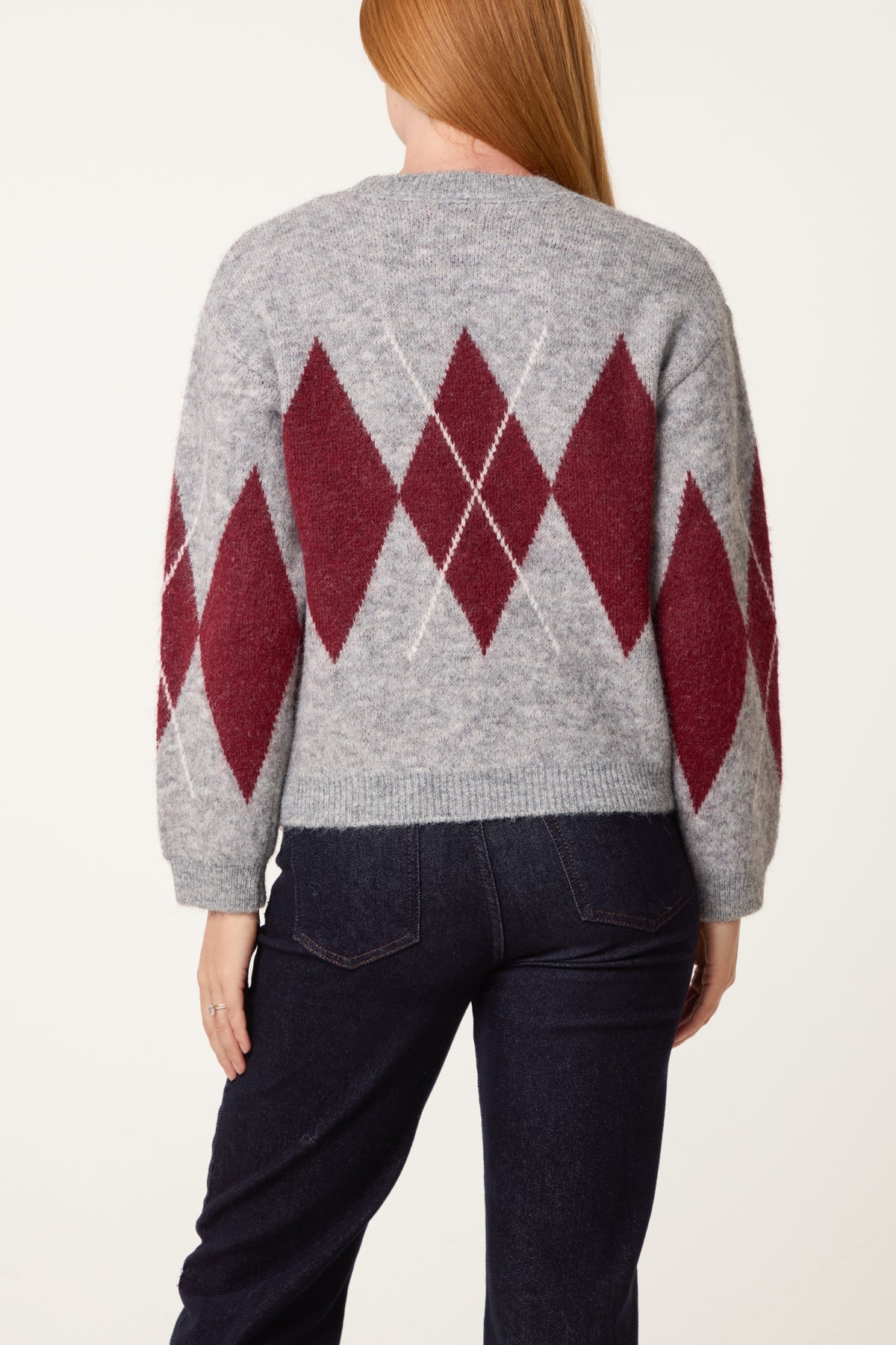 Argyle Pattern Knit Jumper