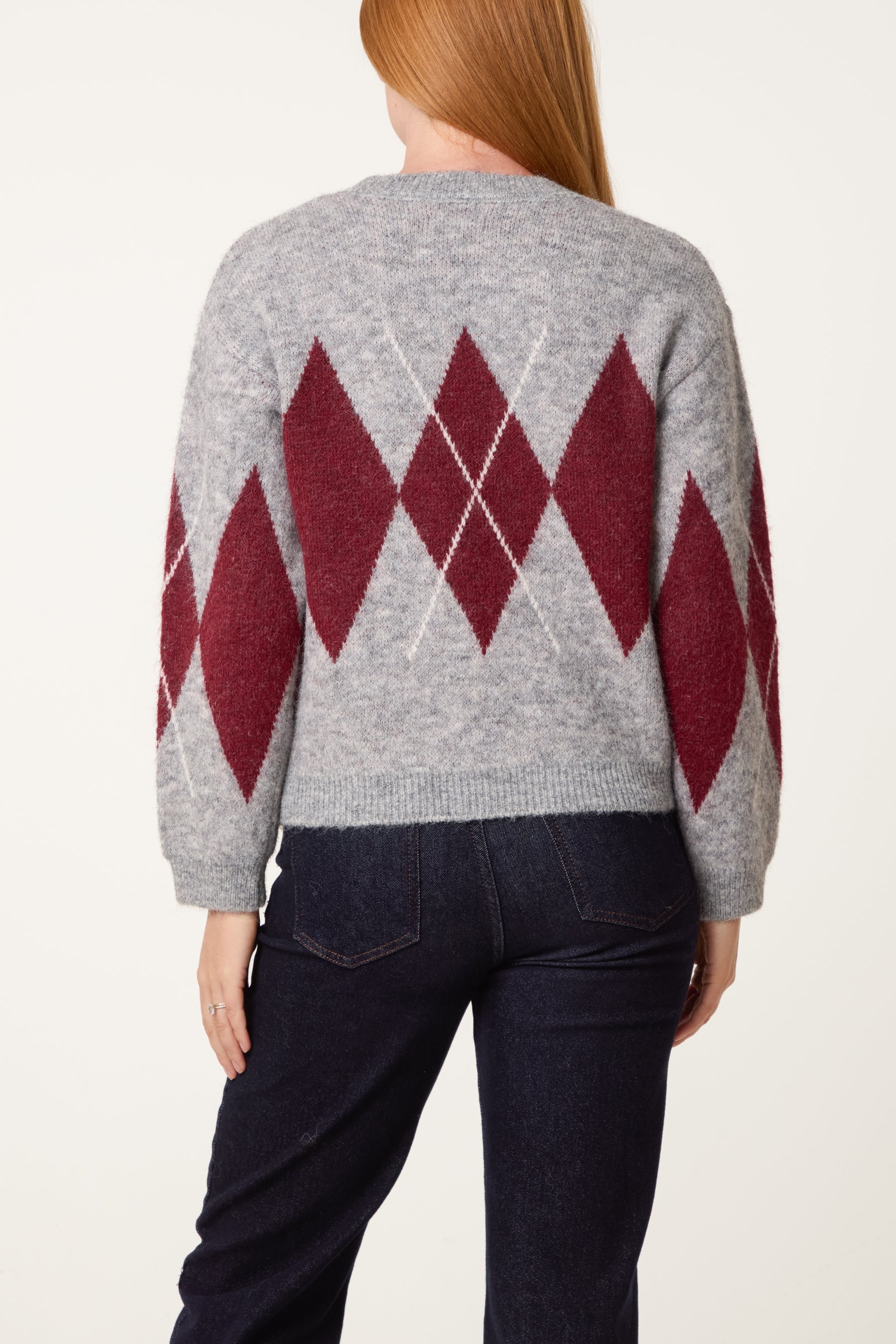 Argyle Pattern Knit Jumper