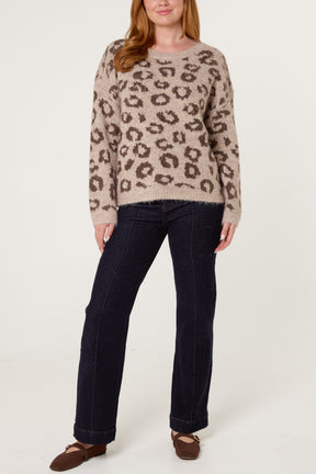 Leopard Print Knit Jumper