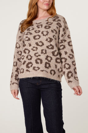 Leopard Print Knit Jumper