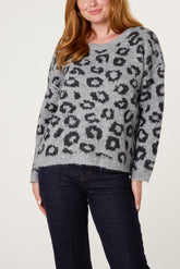 Leopard Print Knit Jumper