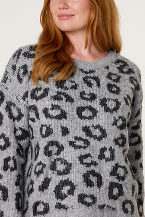 Leopard Print Knit Jumper