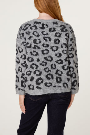 Leopard Print Knit Jumper