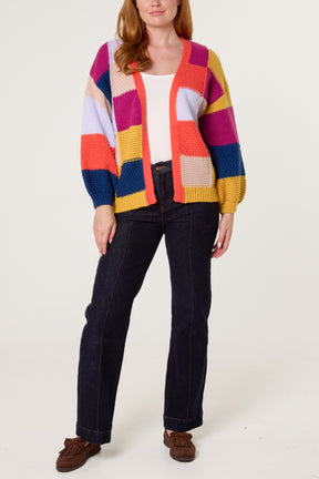 Multicolour Patchwork Knit Cardigan