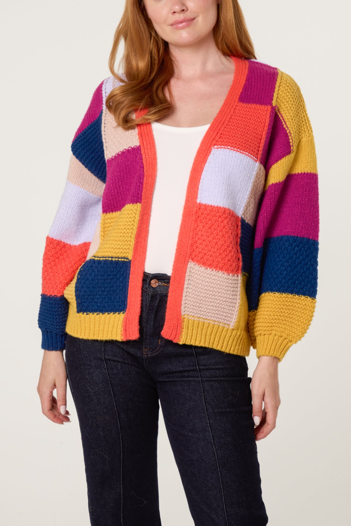 Multicolour Patchwork Knit Cardigan