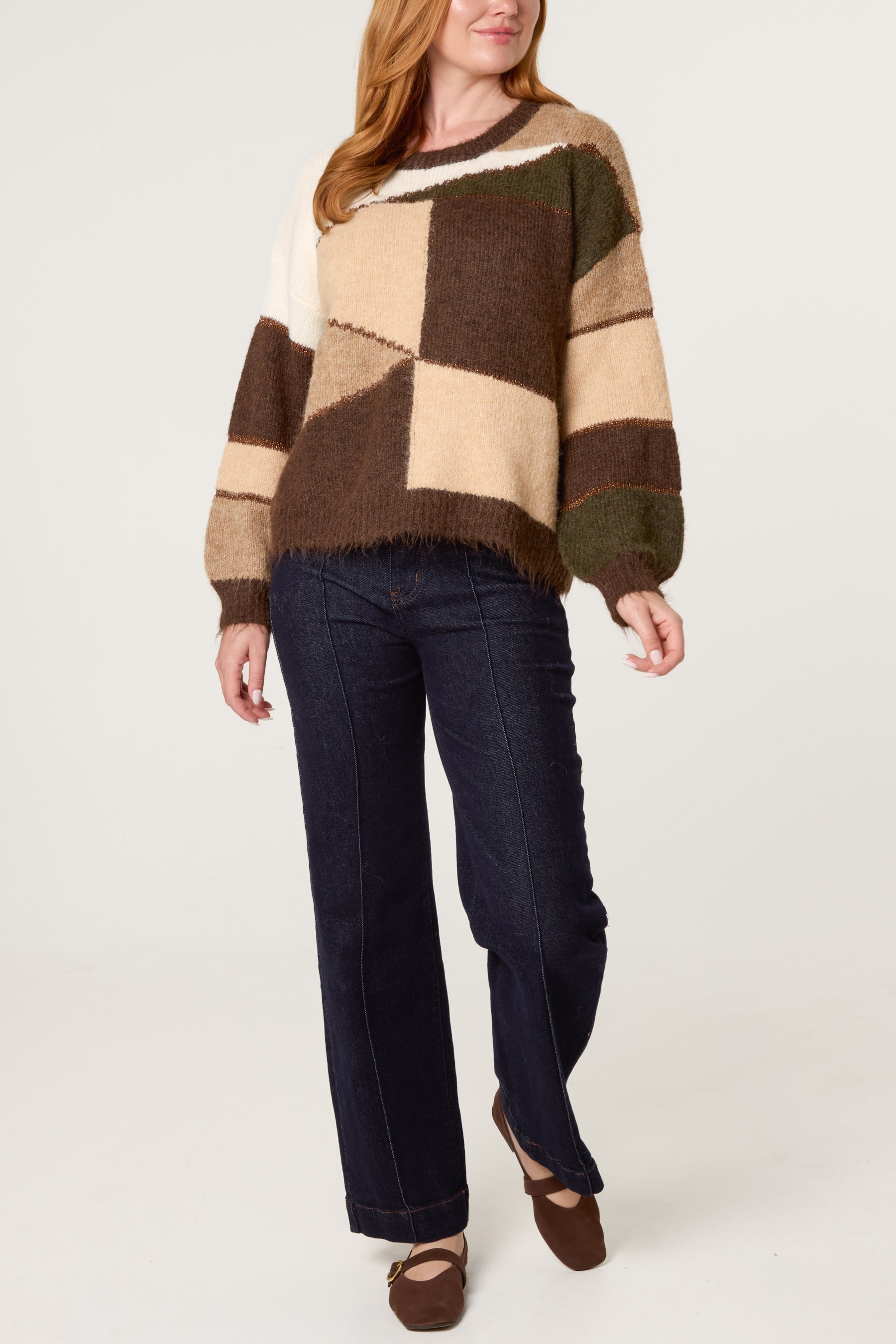 Geometric Patchwork Jumper