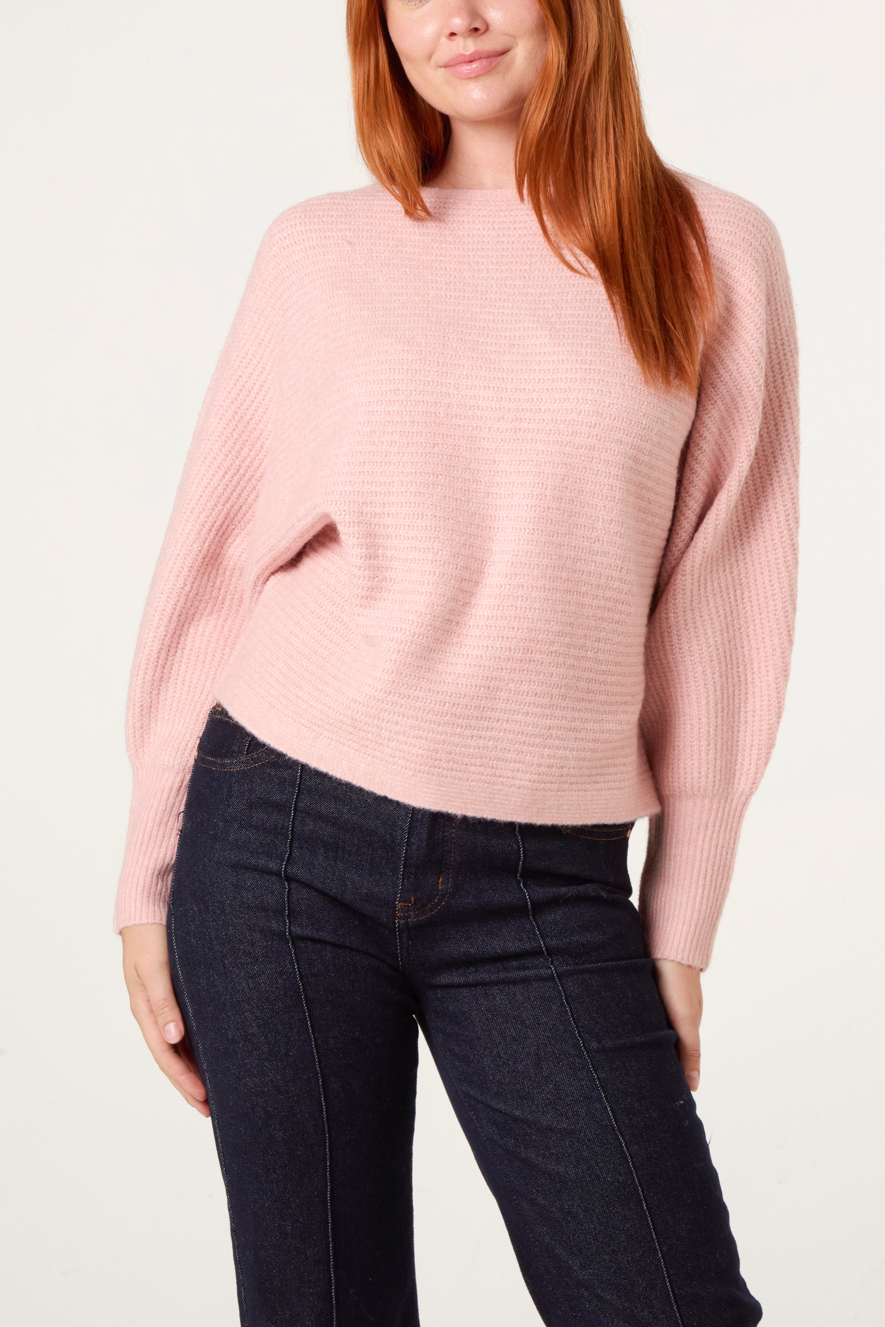 Essential Ribbed Knit Batwing Jumper
