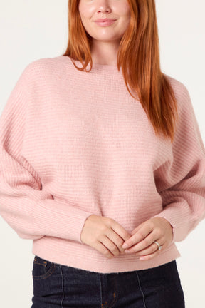 Essential Ribbed Knit Batwing Jumper
