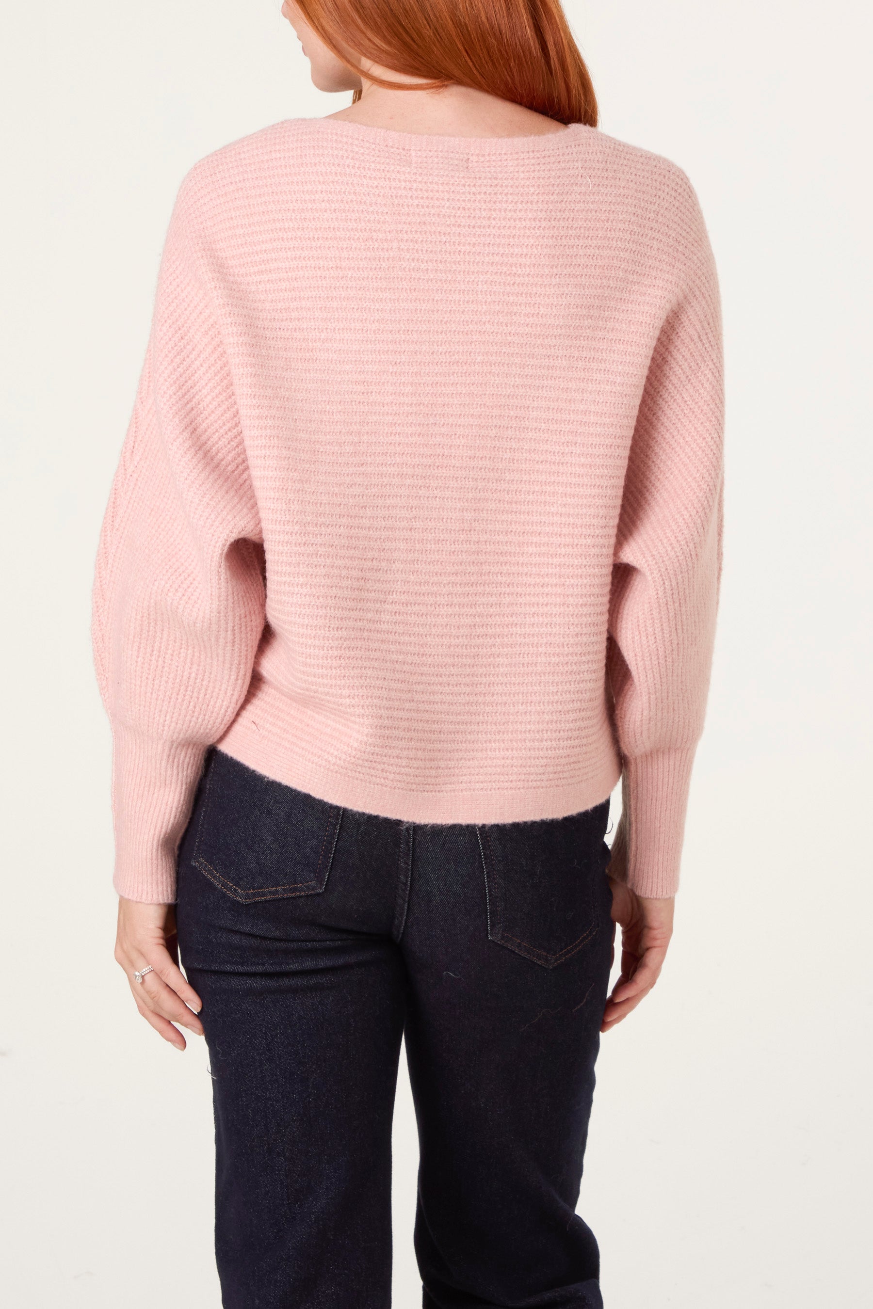 Essential Ribbed Knit Batwing Jumper