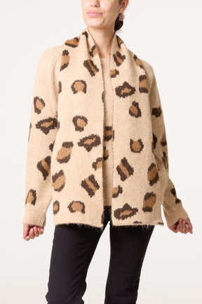 Leopard Knit Jumper & Scarf