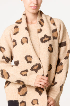 Leopard Knit Jumper & Scarf