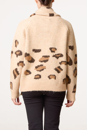 Leopard Knit Jumper & Scarf