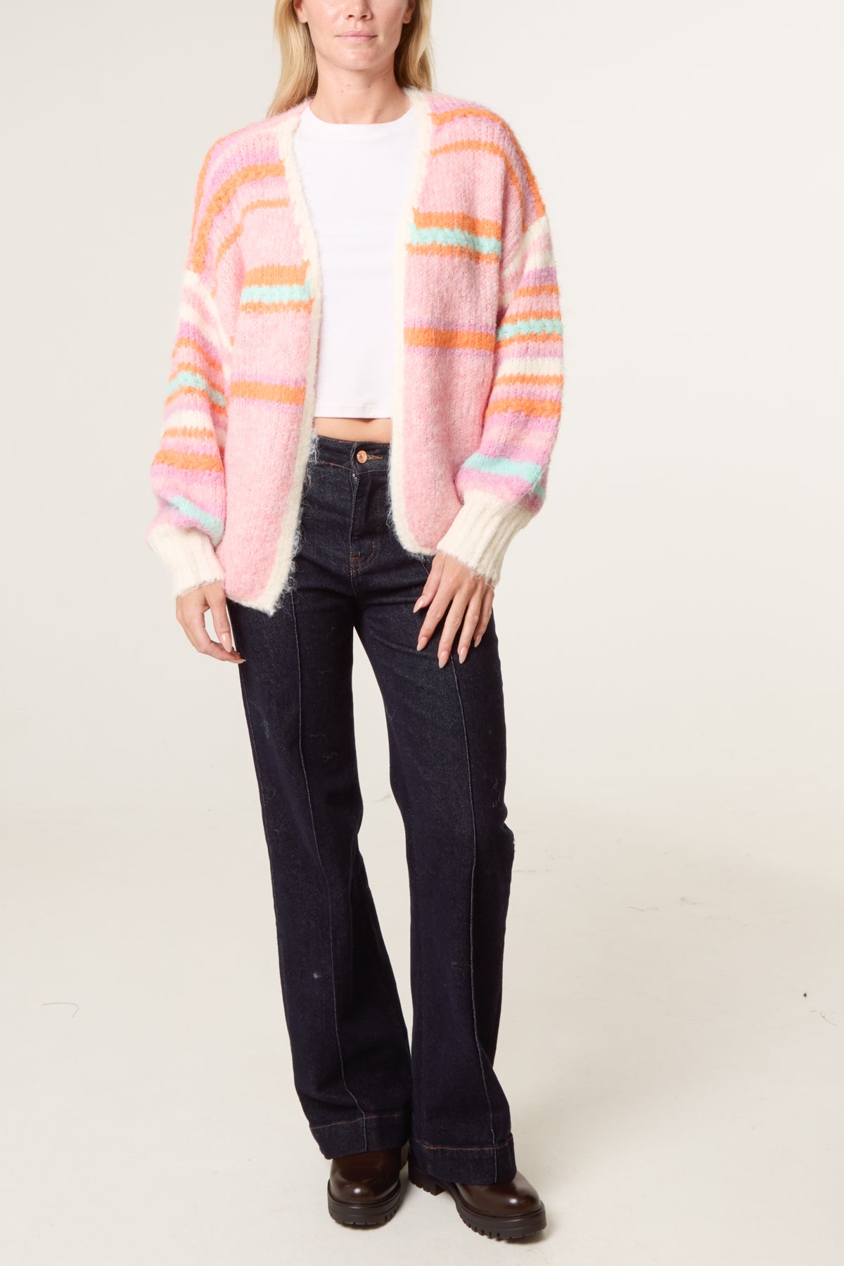 Striped Soft Knit Cardigan