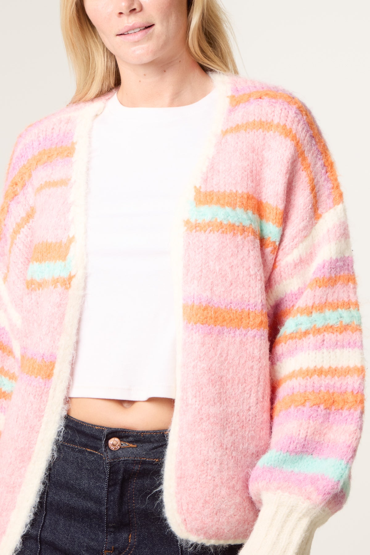 Striped Soft Knit Cardigan