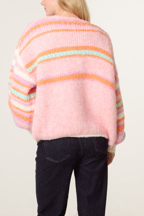 Striped Soft Knit Cardigan
