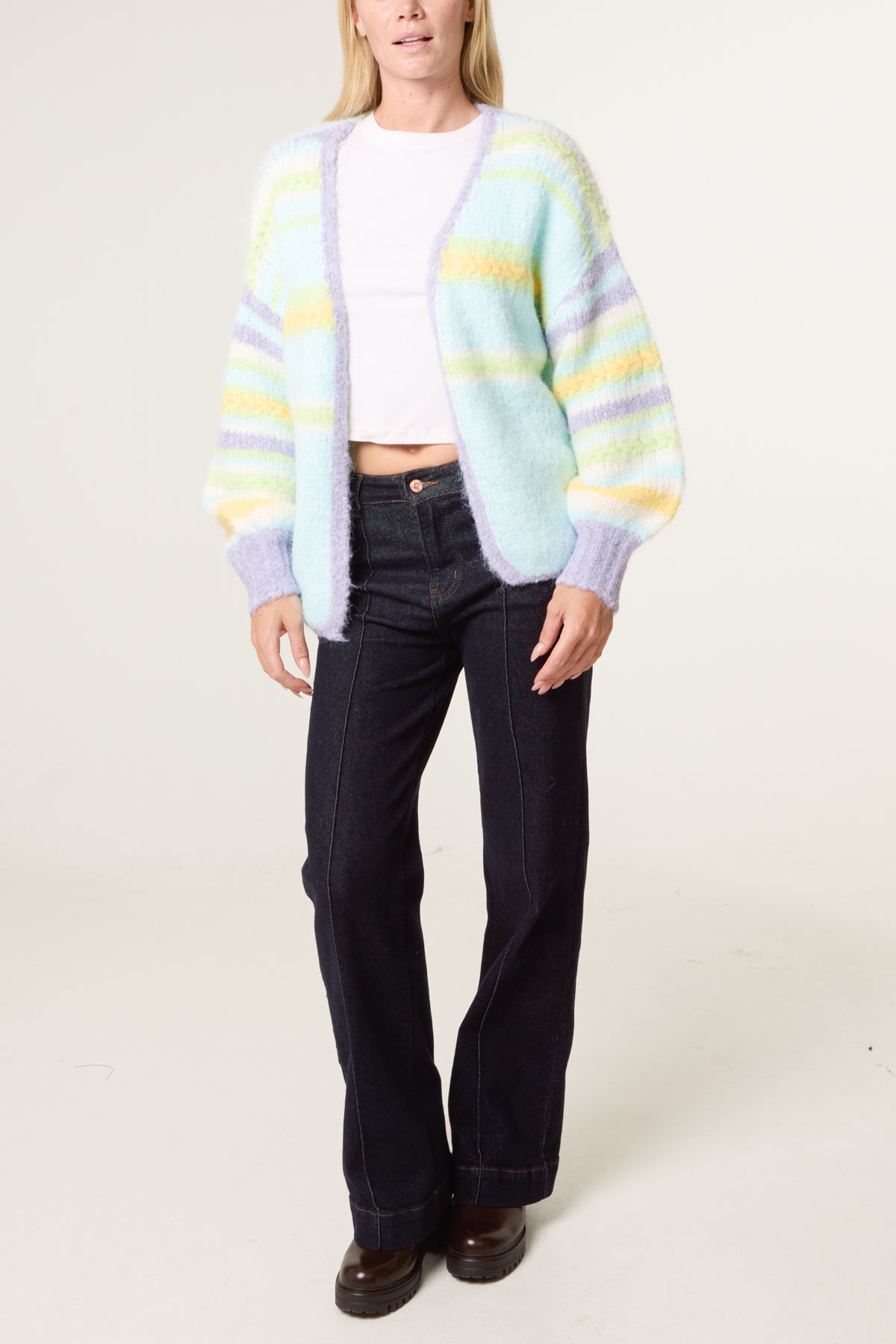 Striped Soft Knit Cardigan
