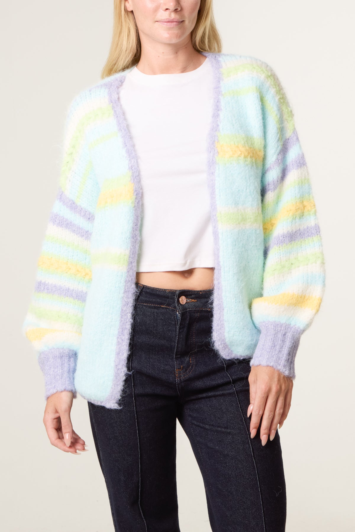 Striped Soft Knit Cardigan