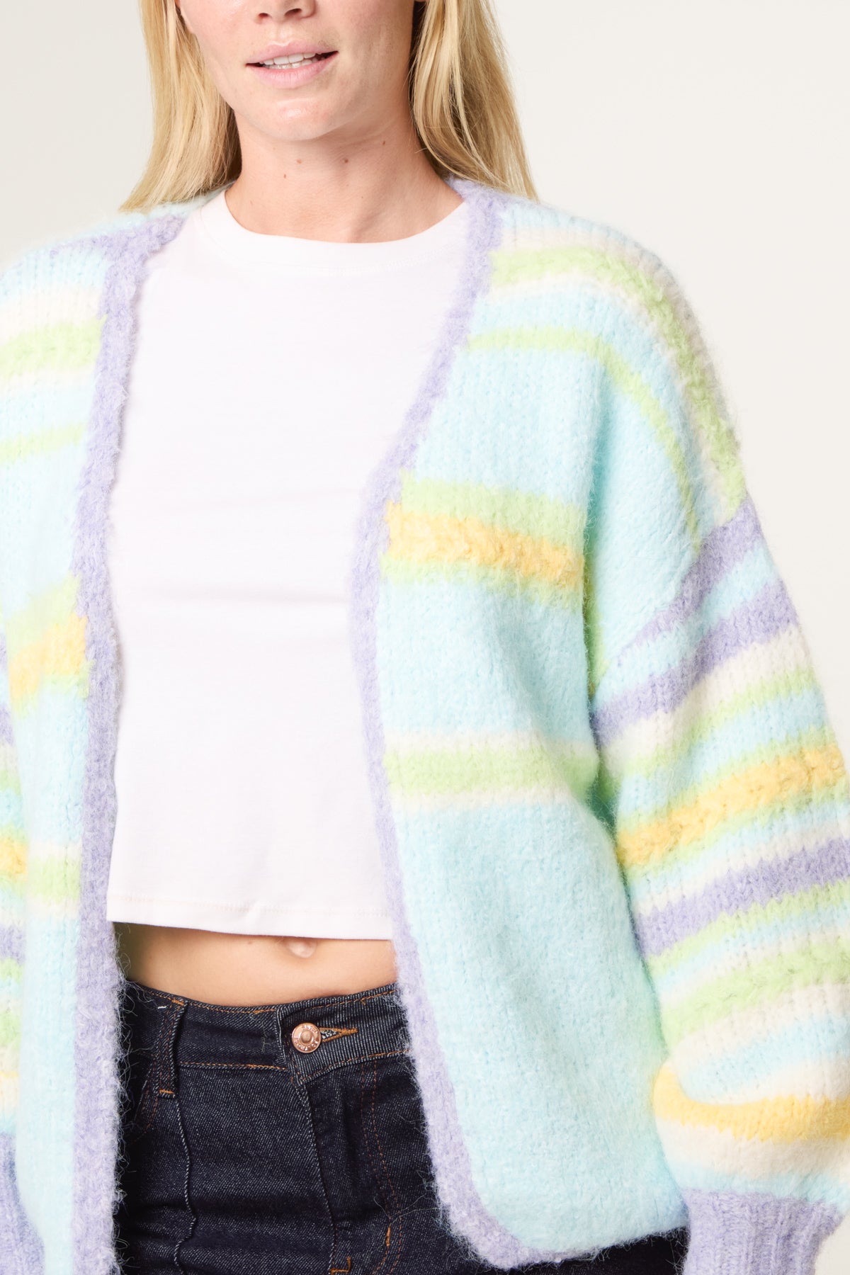 Striped Soft Knit Cardigan