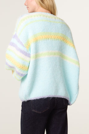 Striped Soft Knit Cardigan