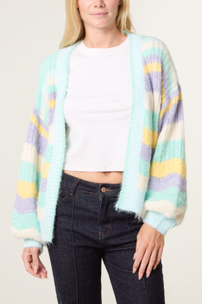 Wavy Stripe Soft Knit Cardigan