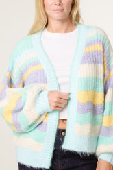 Wavy Stripe Soft Knit Cardigan