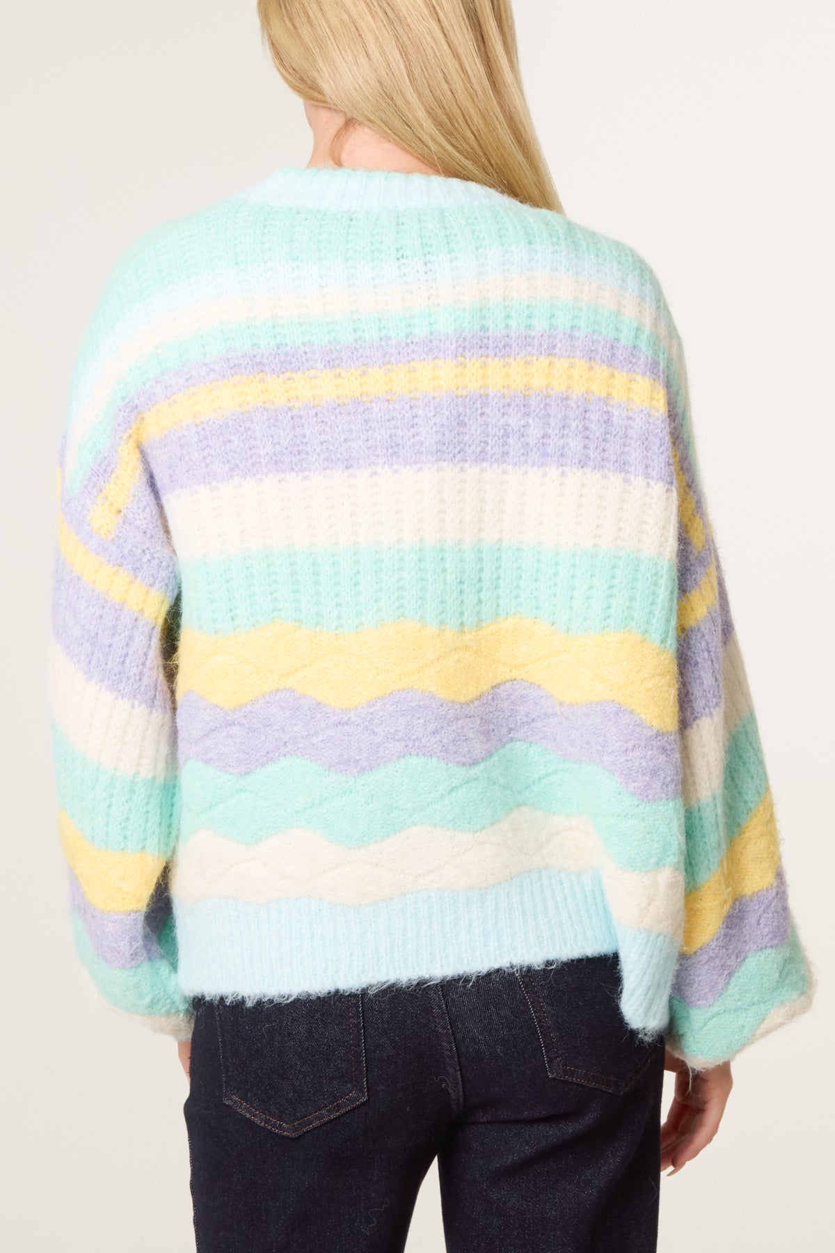 Wavy Stripe Soft Knit Cardigan