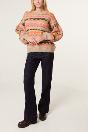 Geometric Fair Isle Knit Jumper