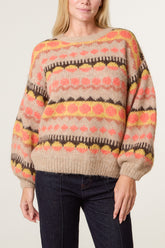 Geometric Fair Isle Knit Jumper